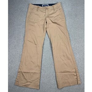 American Eagle Pants Women's 6 Brown Khaki Bootcut Low Rise Chino Trousers Baggy